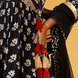 REVA BLACK PEPLUM TOP, SHARARA & ODHANI I SET OF THREE