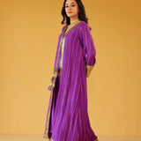 AROHI PURPLE JACKET, TROUSERS AND DRESS I SET OF THREE