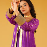 AROHI PURPLE JACKET, TROUSERS AND DRESS I SET OF THREE