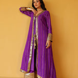 AROHI PURPLE JACKET, TROUSERS AND DRESS I SET OF THREE