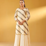YAMINI CREAM KURTA SHARARA & ODHANI I SET OF THREE