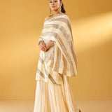 YAMINI CREAM KURTA SHARARA & ODHANI I SET OF THREE