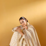 YAMINI CREAM KURTA SHARARA & ODHANI I SET OF THREE