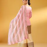 DIVYA KAPOOR |BLUSH PINK ADIVA CHANDHERI KURTA, SHARARA & ODHANI I SET OF THREE