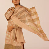 CHEF AMRITA RAICHAND | BEIGE VAANI BEIGE KURTA, FLARED PANTS & ODHANI I SET OF THREE