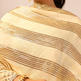 VAANI CREAM KURTA, SHARARA & ODHANI I SET OF THREE