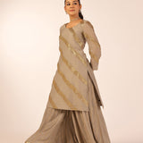 YAMINI GREY KURTA, SHARAR & ODHANI I SET OF THREE
