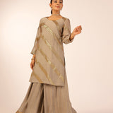 YAMINI GREY KURTA, SHARAR & ODHANI I SET OF THREE