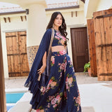 SUKHMANI SADANA | ZEEBA CAPE, CROP TOP & TROUSERS