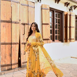 MUSTARD IFAT CAPE AND MAXI DRESS SET
