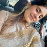 MEHAL KEJRIWAL | GREY ADIVA KURTA, FLARED PANTS & ODHANI SET OF THREE