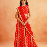 DISHA CROP TOP LEHENGA AND ODHANI SET OF 3