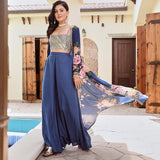 NAVY NAAZ CAPE, CROP TOP AND FLAIR PANTS SET OF 3