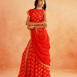 DISHA CROP TOP LEHENGA AND ODHANI SET OF 3
