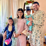 SARAH SHAM | LILAC AND MINT DIYA KURTA, ODHANI & PANTS SET OF THREE