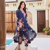 NAVY FLORAL RIA COORD SET OF TWO