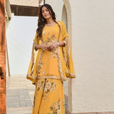 ARAVALI CAPE, KURTA WITH PALAZZOS SET OF 3