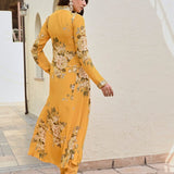 MUSTARD SHIKHA V NECK KURTA AND STRAIGHT PANTS SET OF TWO