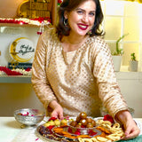 CHEF AMRITA RAICHAND | BEIGE VAANI BEIGE KURTA, FLARED PANTS & ODHANI I SET OF THREE