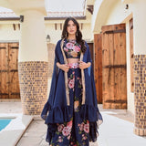 SUKHMANI SADANA | ZEEBA CAPE, CROP TOP & TROUSERS