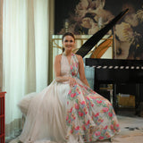 DIPTI DHILLON | IVORY ZUNAILI HALTER TOP WITH TULIP PANTS