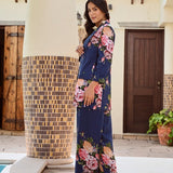 NAVY LISA BLAZER , CROP TOP AND FLAIR PANTS