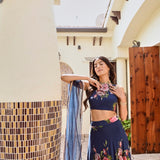 DISHA CROP TOP , LEHENGA & ODHANI SET