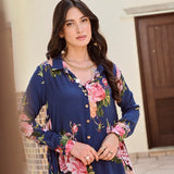 NAVY FLORAL RIA COORD SET OF TWO