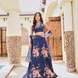 DISHA CROP TOP , LEHENGA & ODHANI SET