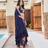 SUKHMANI SADANA | ZEEBA CAPE, CROP TOP & TROUSERS