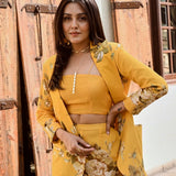 LISA BLAZER , CROP TOP AND STRAIGHT PANTS