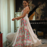 DIPTI DHILLON | IVORY ZUNAILI HALTER TOP WITH TULIP PANTS