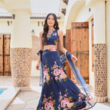 DISHA CROP TOP , LEHENGA & ODHANI SET