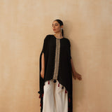 BLACK KAI CAPE TOP AND PANTS SET OF TWO
