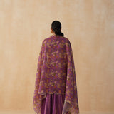PURPLE DISHA CROP TOP, LEHENGA & ODHANI SET OF THREE