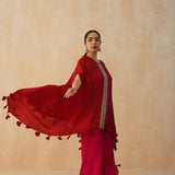 RED KAI CAPE TOP & PANTS SET OF TWO