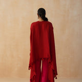 RED KAI CAPE TOP & PANTS SET OF TWO