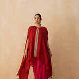 RED KAI CAPE TOP & PANTS SET OF TWO