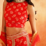 DISHA CROP TOP LEHENGA AND ODHANI SET OF THREE