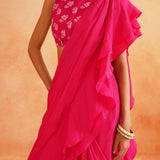 ISHNA PRE STICTHED SAREE WITH BLOUSE SET OF 2