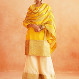 TANAAZ DOSHI | ADIVA PURE CHANDERI KURTA , SHARARA AND ODHANI SET OF THREE