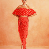 SAIRA OFF SHOULDER CROP TOP AND SKIRT SET OF 2
