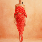 SAIRA OFF SHOULDER CROP TOP AND SKIRT SET OF 2