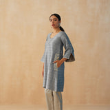 GREY GAURI KURTA, PANTS & ODHANI SET OF THREE