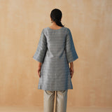 GREY GAURI KURTA, PANTS & ODHANI SET OF THREE