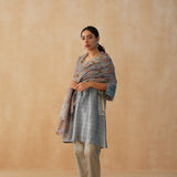 GREY GAURI KURTA, PANTS & ODHANI SET OF THREE