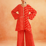 ZARA HIGH LOW TOP AND PALAZZO PANT SET OF TWO
