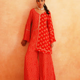ZARA HIGH LOW TOP AND PALAZZO PANT SET OF TWO