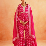 SAFA KURTA , SHARARA AND ODHANI SET OF 3