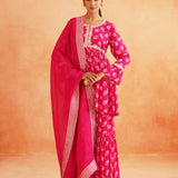 SAFA KURTA , SHARARA AND ODHANI SET OF 3